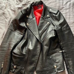 H&M’s Black Biker Jacket (Faux Leather)